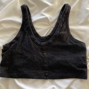 Aerie crop tank gray size small